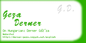 geza derner business card